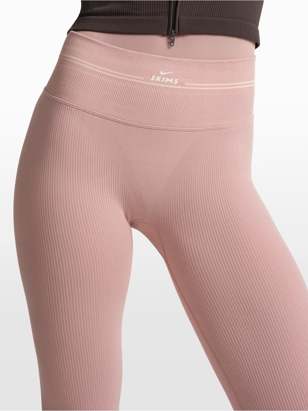 Nike x SKIMS Ribbed High-Waist Contour Leggings Himalayan Pink Size XSmall NWT